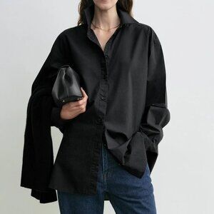 toteme classic tumbled shirt washed black